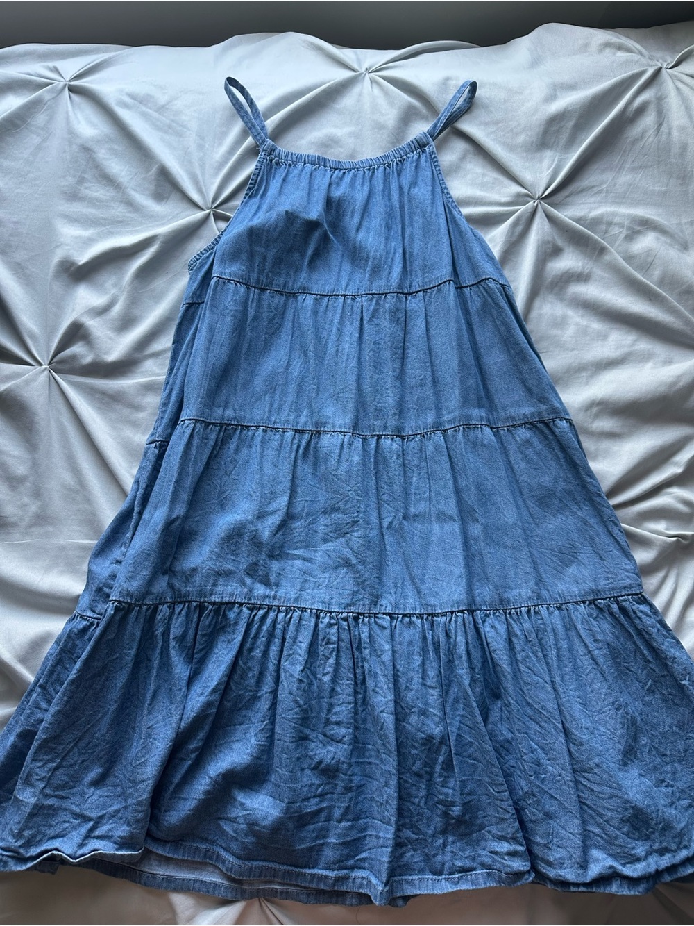 Joe Fresh Blue Tiered Denim Mini Dress